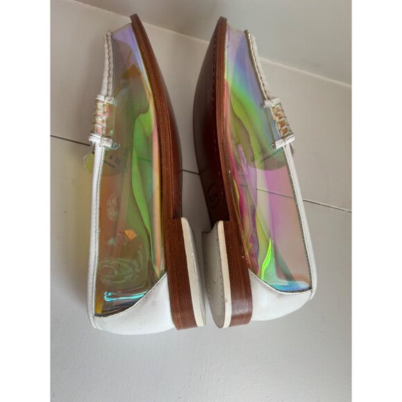 New G.H. Bass Whitney Weejuns Loafers White Leather Iridescent Women's Size 10 - Picture 4 of 7